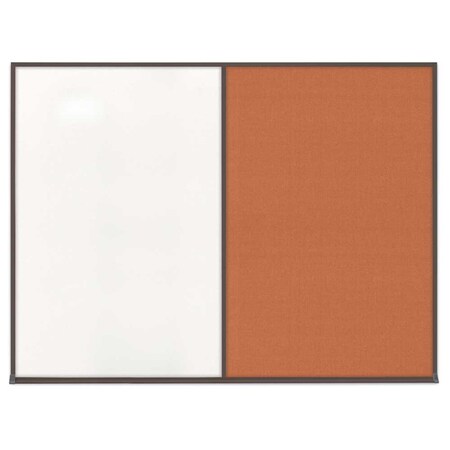 United Visual Products Triple Door Radius Corkboard, 72"X48", B UV80055-BLACK-SURF